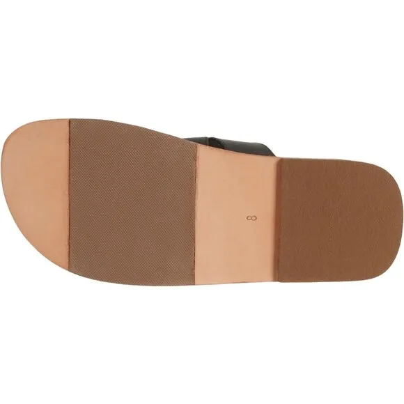 NEW Free People Sloan Buckle Flat Sandals - Leather Stormy Sea For Women 252