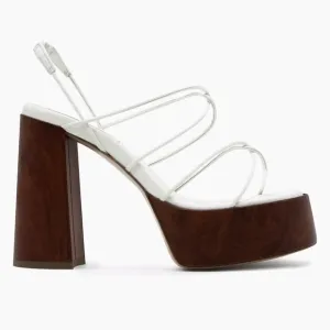 New Gia Borghini RHW Rosie 28 Knotted Platform Sandals‎ white size US 10 / eu 40