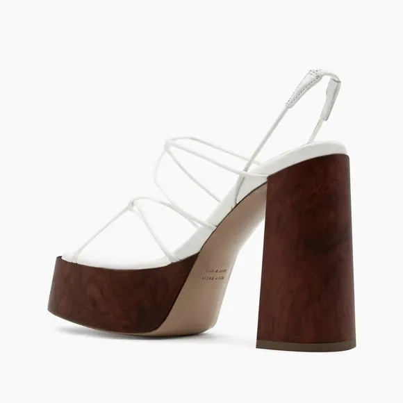 New Gia Borghini RHW Rosie 28 Knotted Platform Sandals‎ white size US 10 / eu 40