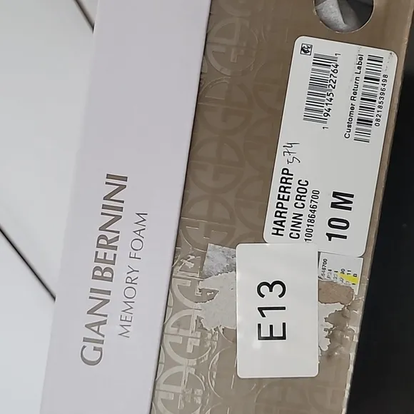 NEW Giani Bernini Harperr Memory Foam Platform  Cinnamon Croc  10 Sandals