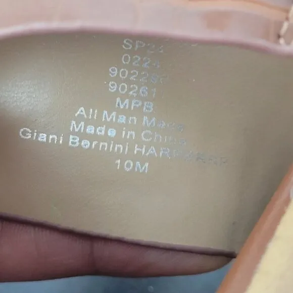 NEW Giani Bernini Harperr Memory Foam Platform  Cinnamon Croc  10 Sandals