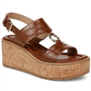 NEW Giani Bernini Harperr Memory Foam Platform  Cinnamon Croc  10 Sandals