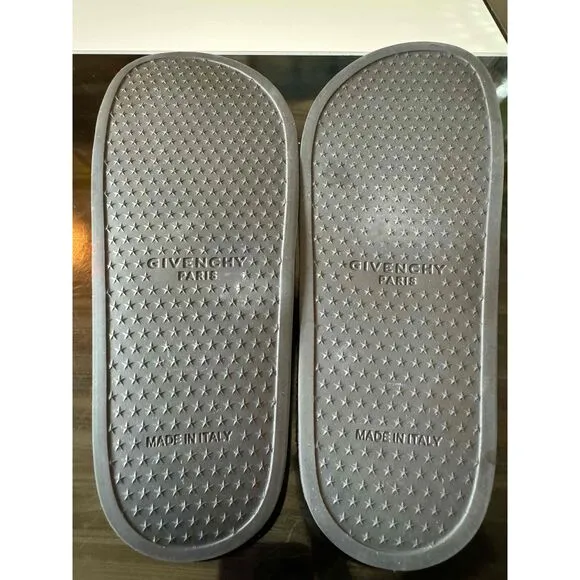 NEW Givenchy ES 0221 Black Logo Band Flat Slides Sandals Size 37