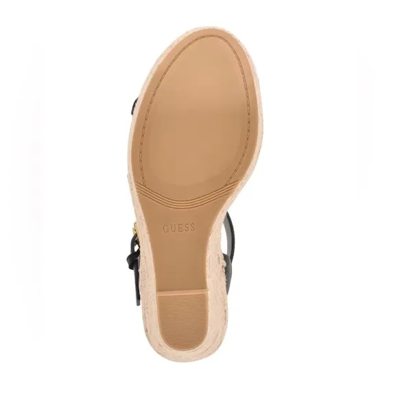 NEW GUESS Hisley Wedge Sandals - Black