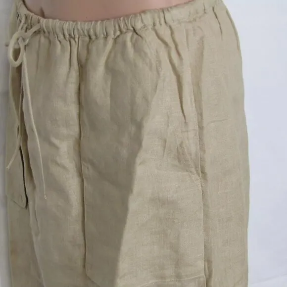 NEW HAVEN WELL Within Women's Skirt Linen Cargo Skirt Latte Beige Size XS