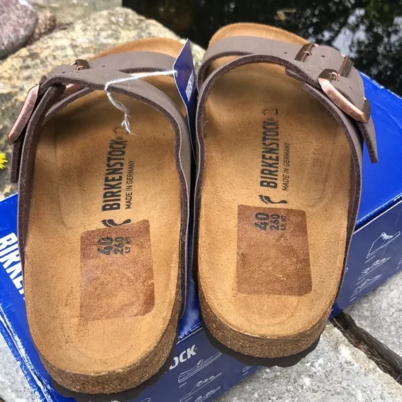 New In Box-Birkenstock Arizona-Stone-Sz 40 (9)-Medium-Narrow Fit