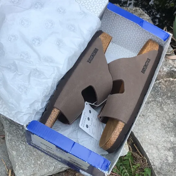 New In Box-Birkenstock Arizona-Stone-Sz 40 (9)-Medium-Narrow Fit