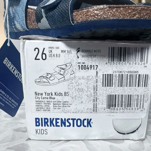 New in box Birkenstock Kids Toddler New York Sandals Size EU 26 US Kids Toddler