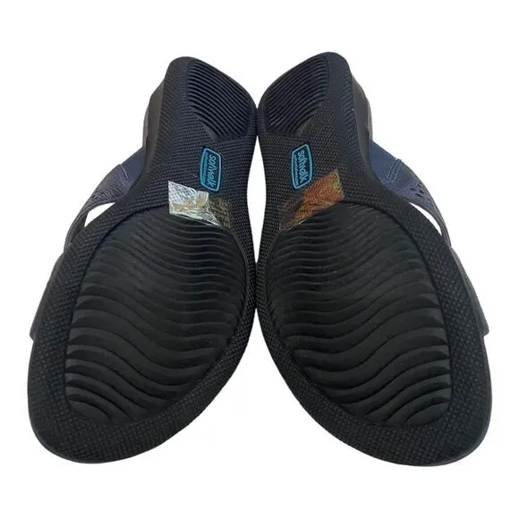 NEW in Box SoftWalk Tillman Denim Laser Slide Sandals 6 6N