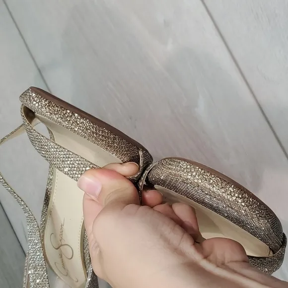 NEW Jessica Simpson Rayli2 Glitter Heels Sandals shoes sz 10M