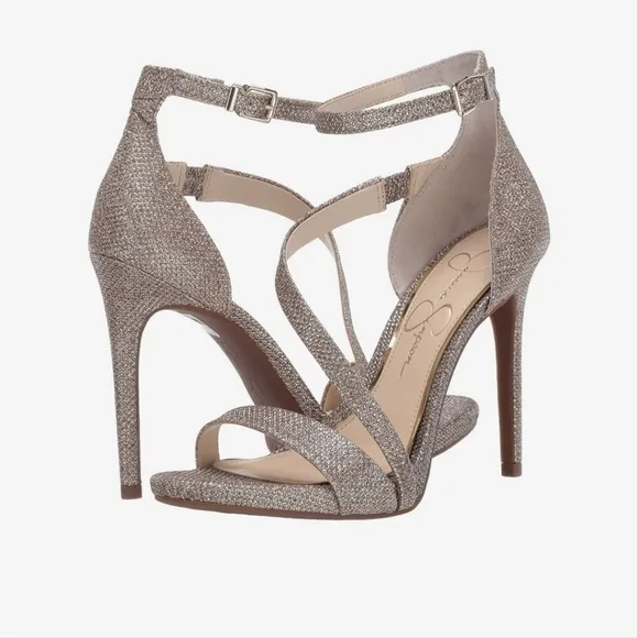 NEW Jessica Simpson Rayli2 Glitter Heels Sandals shoes sz 10M