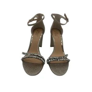 New Jewel Badgley Mischka  Rhinestone Crystal Heels Party Shoes Size 9.5