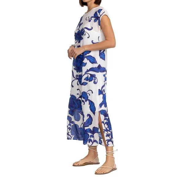 NEW JOHNNY WAS side slit shift dress in camilla