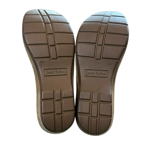 New Josef Seibel Women's Catalonia 01Tan Taupe Leather Sandals 37 6 6.5