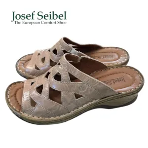New Josef Seibel Women's Catalonia 01Tan Taupe Leather Sandals 37 6 6.5