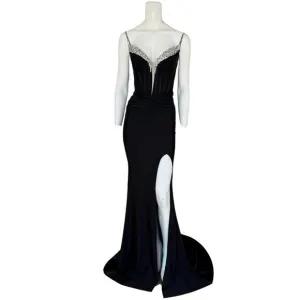 NEW JOVANI black maxi evening gown in black