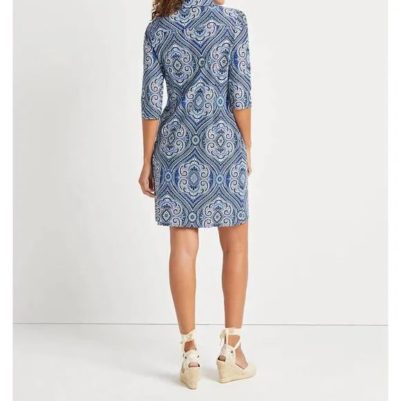 NEW JUDE CONNALLY quarter sleeves susanna dress in paisley medallion sky
