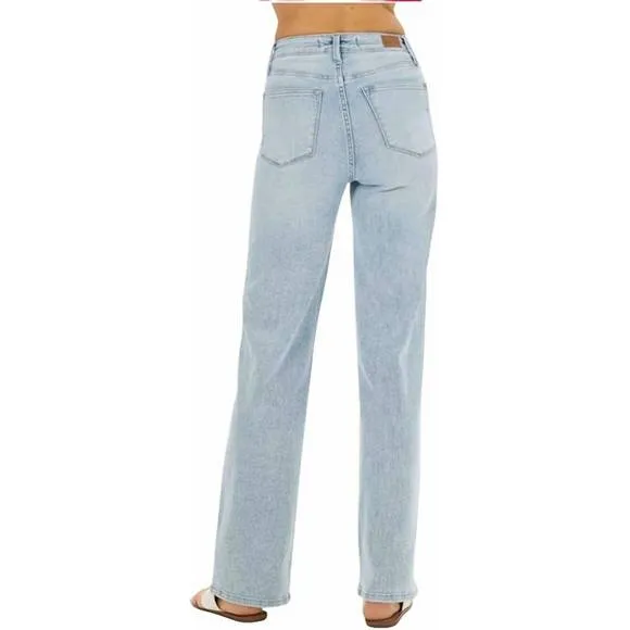 NEW JUDY BLUE high rise control top straight jeans in vintage wash