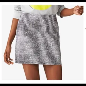 New Kate Spade Saturday Black White Shuffle Shape A-line Skirt Size 0
