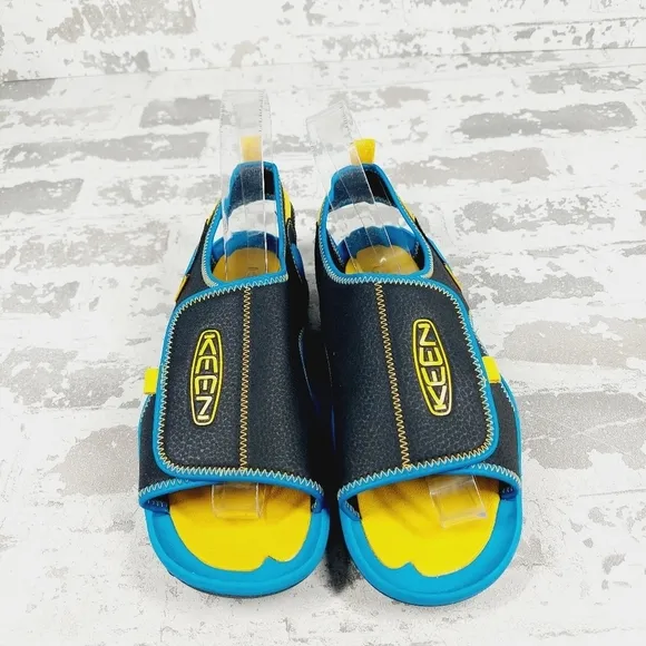 New KEEN Kids  Knotch River Open Toe Blue Hook &amp; Loop Sandals C527
