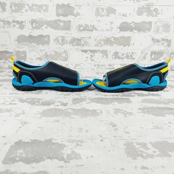 New KEEN Kids  Knotch River Open Toe Blue Hook &amp; Loop Sandals C527