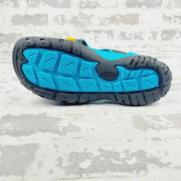 New KEEN Kids  Knotch River Open Toe Blue Hook &amp; Loop Sandals C527