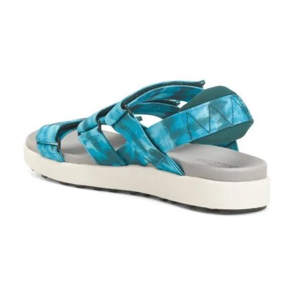 new Keen Womens Elle Strappy Blue Adjustable Tie-Dye Slingback Sandals 3S0