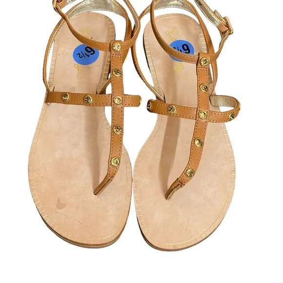 NEW Lilly Pulitzer Kaylee Ankle Strap sandals embellished with rhinestones 6.5