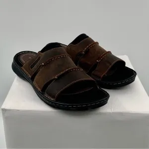 🌹New Listing🌹NWT Rockport Men’s Darwyn Brown Slide Sandals Shoes