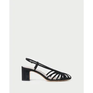 NEW LOEFFLER RANDALL women's priscilla lattice slingback heels in black