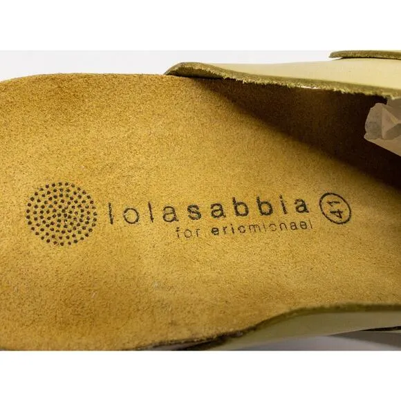 New Lola Sabbia Blake Yellow Leather slide sock sandals EU 41 US 10