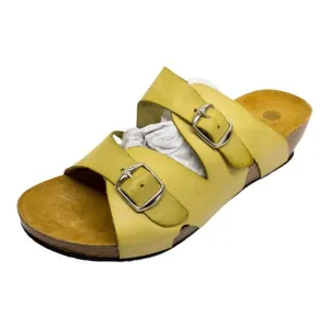 New Lola Sabbia Blake Yellow Leather slide sock sandals EU 41 US 10