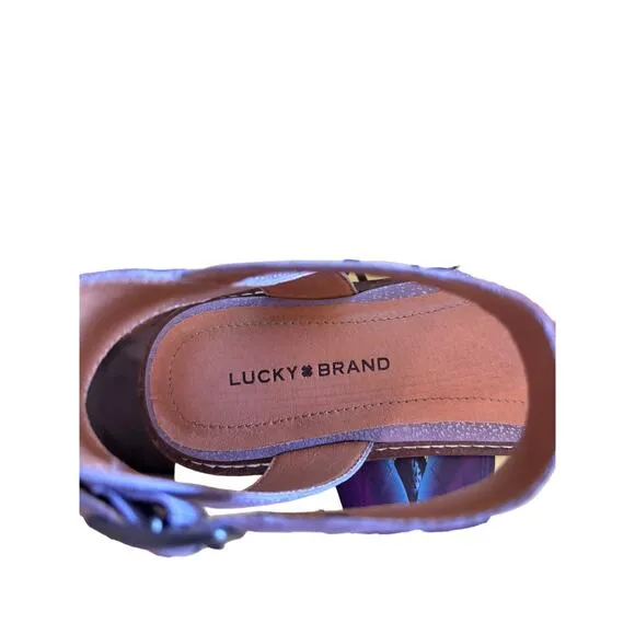 NEW Lucky Brand Kimaya Sandals Women's Size 8.5 M Purple Orchid Leather Summer