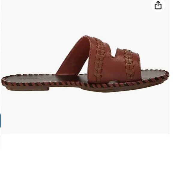 new Lucky Brand Zanora Slip On Flat Casual Slide Sandals in Burnt Red 253