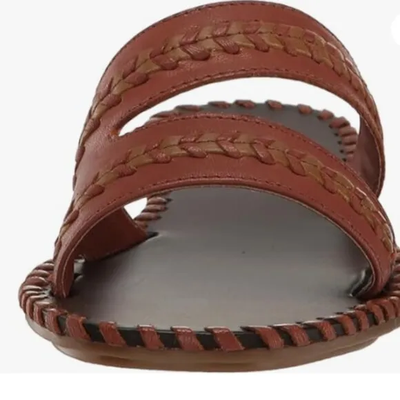 new Lucky Brand Zanora Slip On Flat Casual Slide Sandals in Burnt Red 253