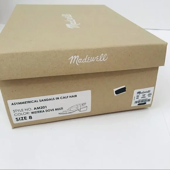 New! Madewell The Alyssa Sandal Leather Leopard Spotted Calf Hair Block Sandals