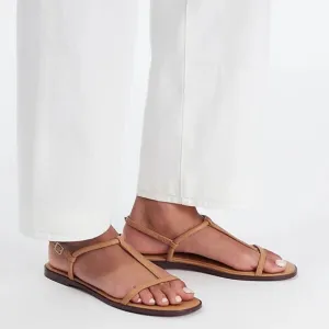 New MADEWELL The Bev T-Strap Thong Sandal in Amber Brown $75 NR006
