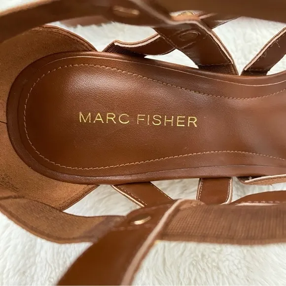 New Marc Fisher Gladiator Heeled Sandals Brown Size 8.5