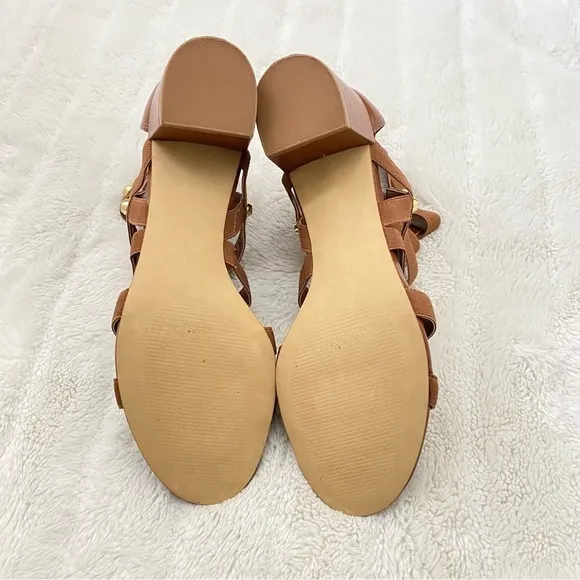 New Marc Fisher Gladiator Heeled Sandals Brown Size 8.5