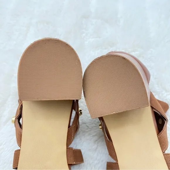 New Marc Fisher Gladiator Heeled Sandals Brown Size 8.5