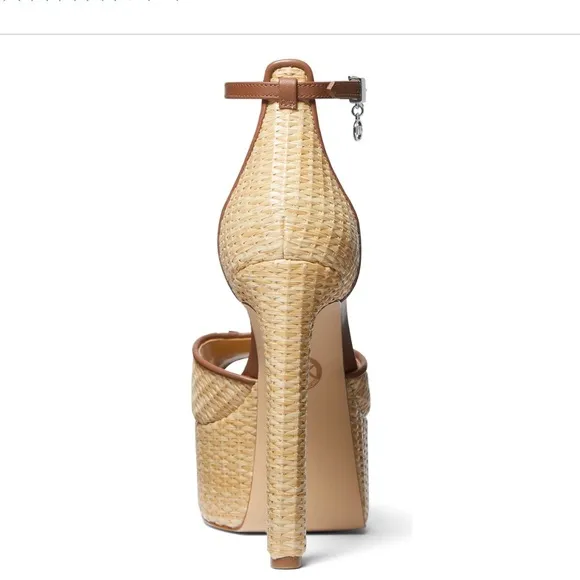 NEW Michael Kors Martina Raffia Platform Sandals
