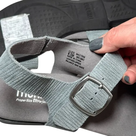 New Munro Cleo Sandals Ankle Strap Blue Gray Suede Women’s Size 8.5 M $179