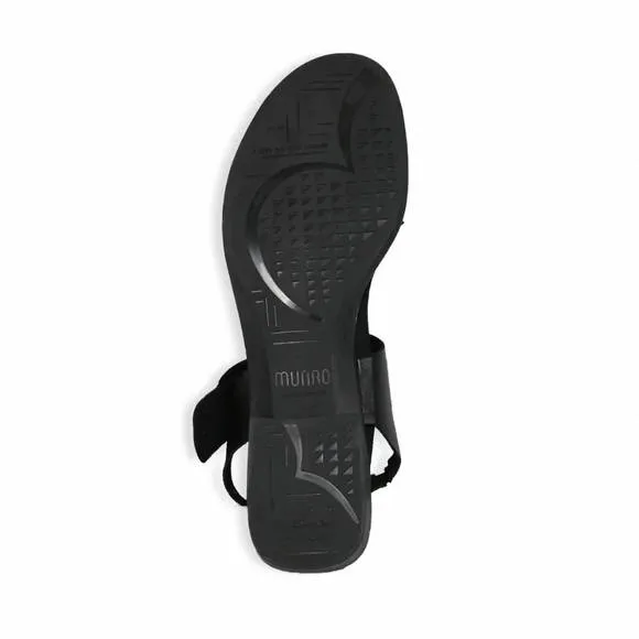 NEW MUNRO women's cleo sandal in black leather