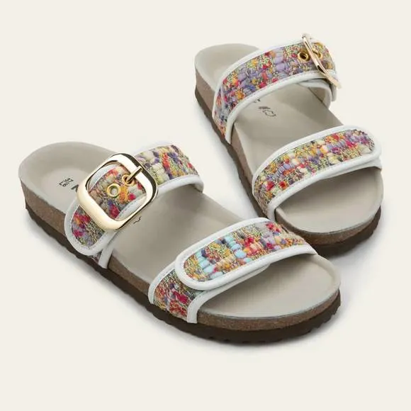 NEW NAOT women's nashville sandals in pink &amp; white tweed
