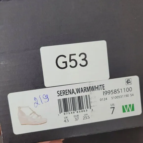 NEW Naturalizer Serena Wedge Sandals Warm White Faux Leather 7W