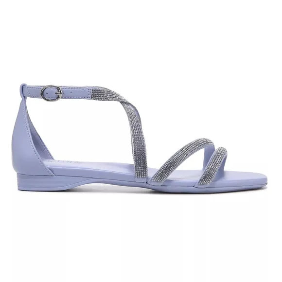 NEW Naturalizer Sicily Rhinestone Strappy Flat Sandals in Lavender Purple