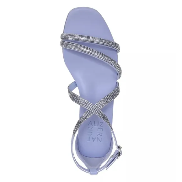 NEW Naturalizer Sicily Rhinestone Strappy Flat Sandals in Lavender Purple