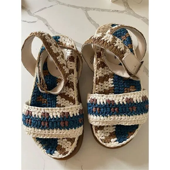 New New Free People Roma Raffia Sandals Size 9