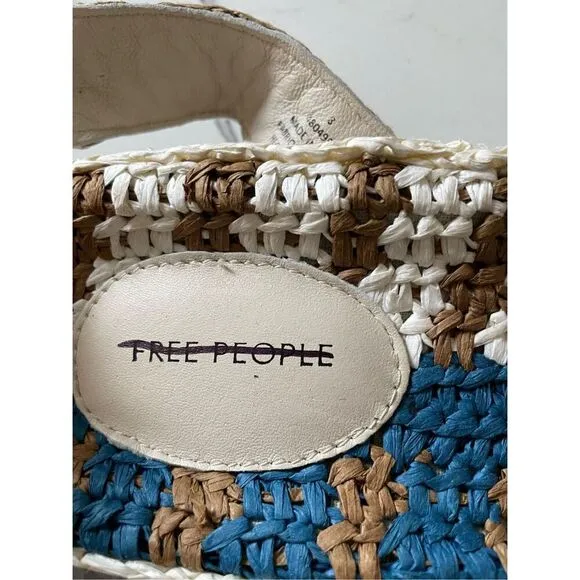 New New Free People Roma Raffia Sandals Size 9