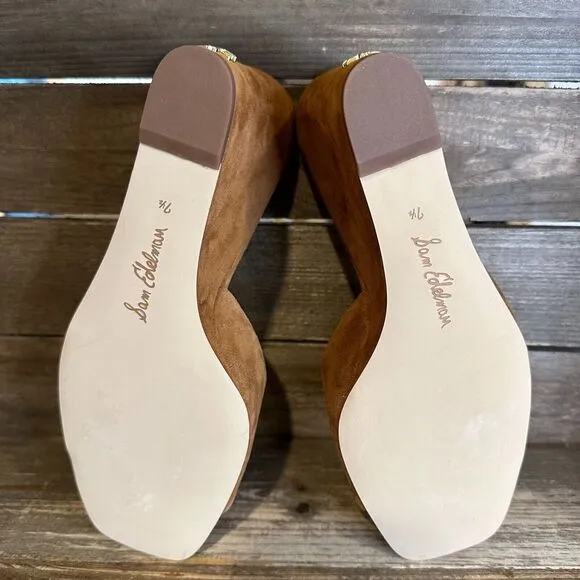 New NIB Womens Sam Edelman Merrick Brown‎ Suede Wedge Heeled Sandals Size 7.5 M